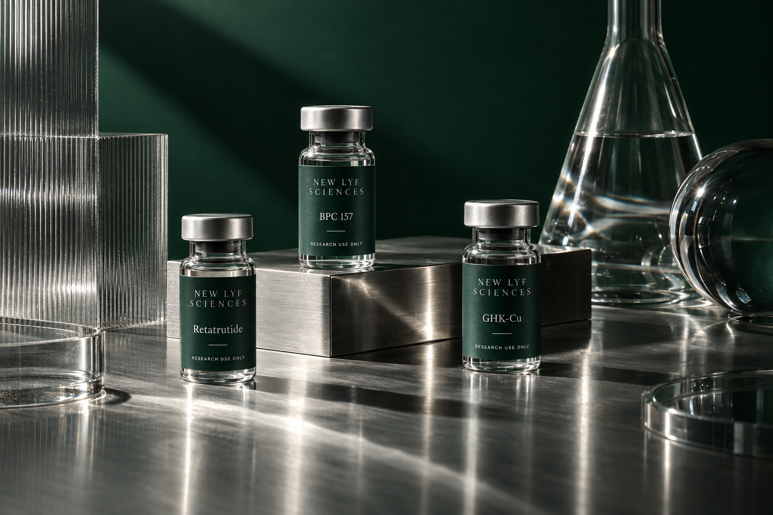 Editorial rendering of New Lyf Sciences research vials
