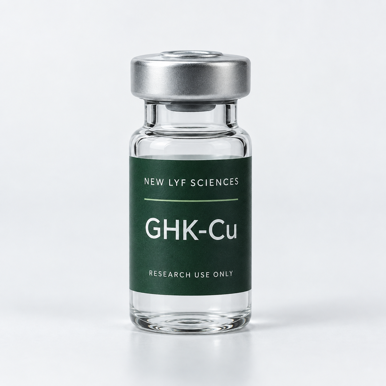 GHK-Cu labelled vial — illustrative packaging render