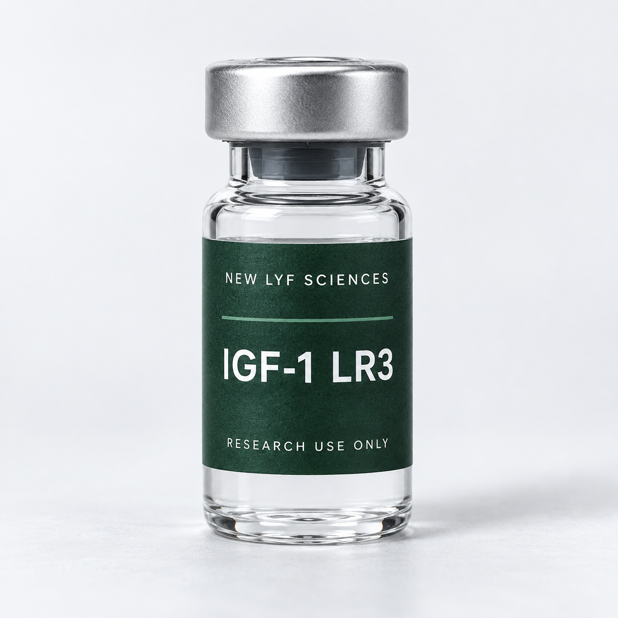 IGF-1 LR3 labelled vial — illustrative packaging render